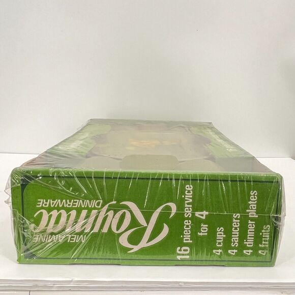 Roymac 16 Piece Melmac Melamine DISH Set Service for 4 Original Box Green Grapes - Picture 6 of 11